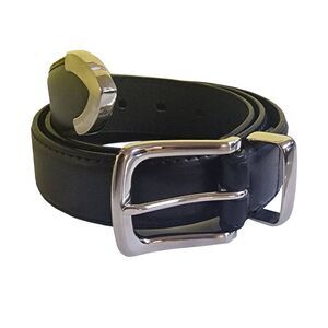 Duke Mens D555 Joseph Bonded Leather Metal Tip Waist Belt / Black